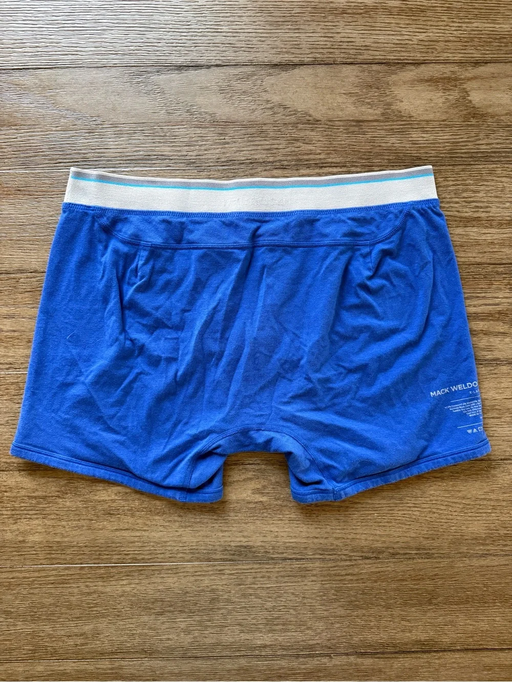 Mack Weldon Royal Blue Men's Boxer Briefs with White Waistband